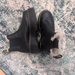 Dr. Martens Black Fur-Lined Ankle Boots